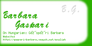 barbara gaspari business card